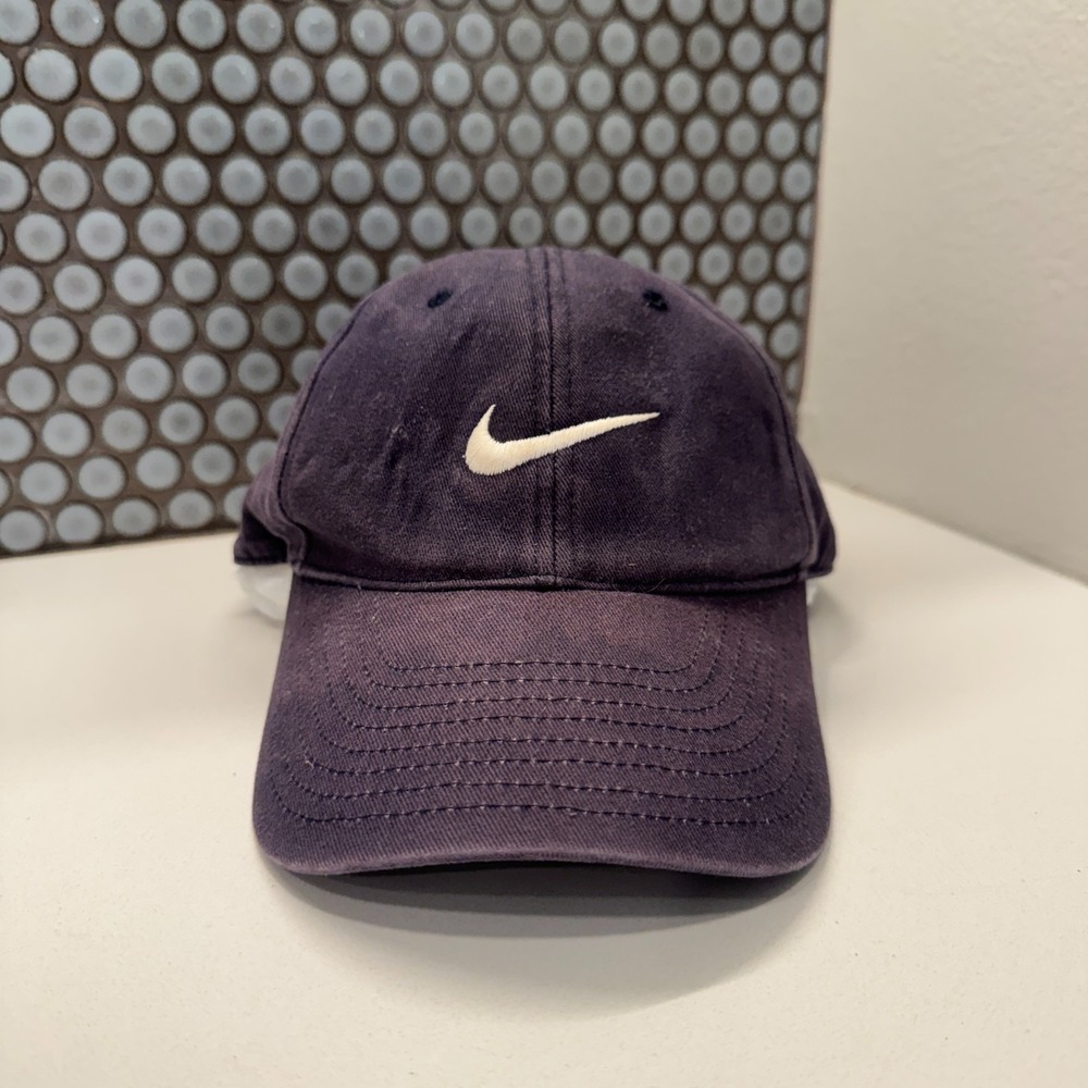 Vintage Nike Golf Hat Cap Blue Swoosh‎ Strap Back 100% Cotton 90s Golf Outdoor